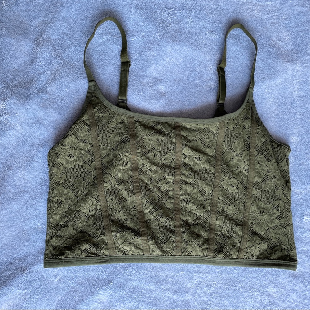 Colsie Green Cropped Tank Top
